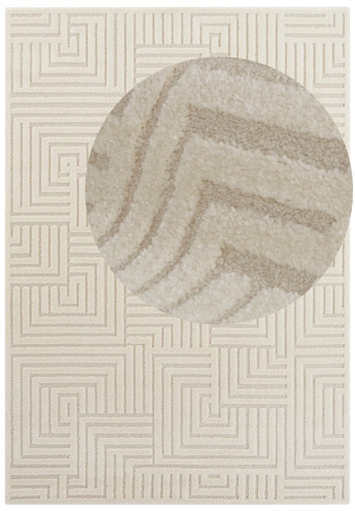 ELLE Decoration, Kusový koberec New York 105091 Cream, 160x230, biela, obývacia izba