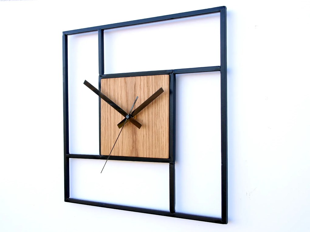 Nástěnné hodiny Steve 33 cm černé/hnědé