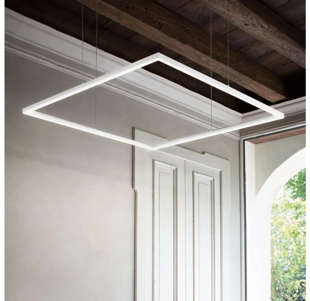 Ideal Lux - LED luster na lanku ORACLE SLIM LED/44W/230V 3000K 70x70 cm biela