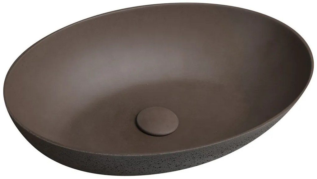 Sapho Sapho, FORMIGO betónové umývadlo na dosku, 60x40cm, tmavo hnedá, FG215