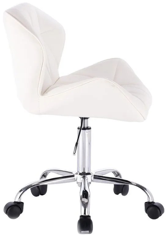 LuxuryForm DESIGN Stolička MILANO na strieborné podstave s kolieskami - biela