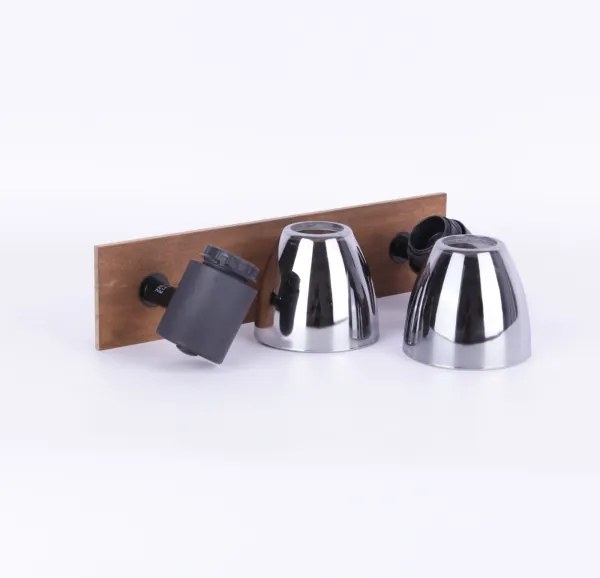 Globo 54307-2W - Nástenné bodové svietidlo CLAUDE 2xE14/40W/230V čierna/drevo