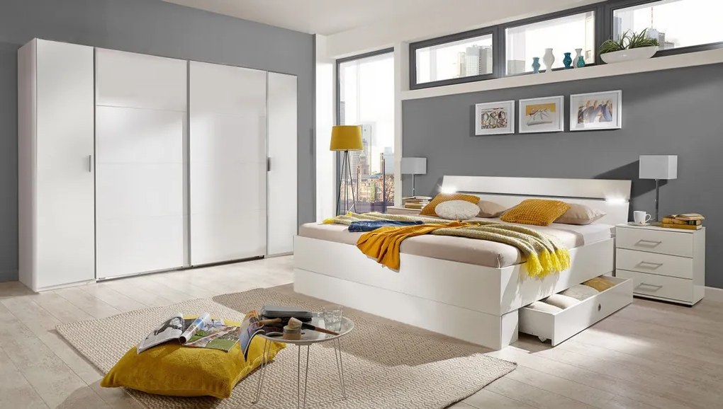 Posteľ s osvetlením Cheep 180x200 cm, biela