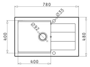Pyramis 70083701 - Kuchynský drez SPARTA PLUS LUX 78x48 cm granit/čierna