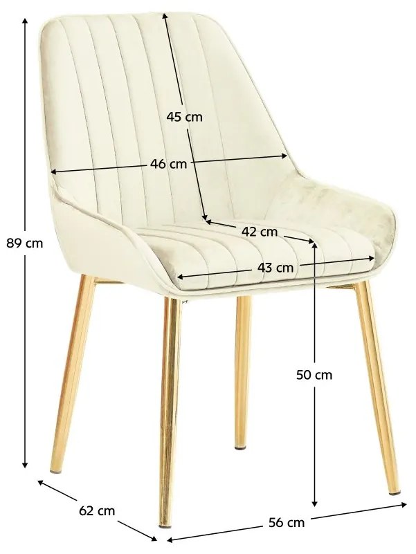 Jedálenská stolička PERLIO (béžová + gold chróm + zlatá). Vlastná spoľahlivá doprava až k Vám domov. 1091451