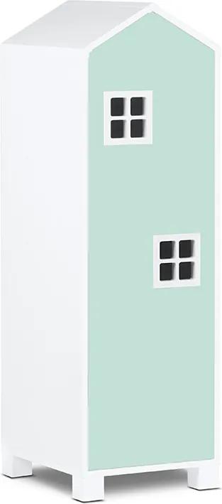 KONSIMO Detská skriňa MIRUM biela tyrkysová 40 x 126 x 45 cm