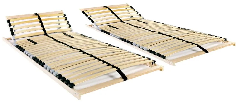 Lamelové posteľné rošty 2 ks s 28 lamelami a 7 zónami 90x200 cm 3051430