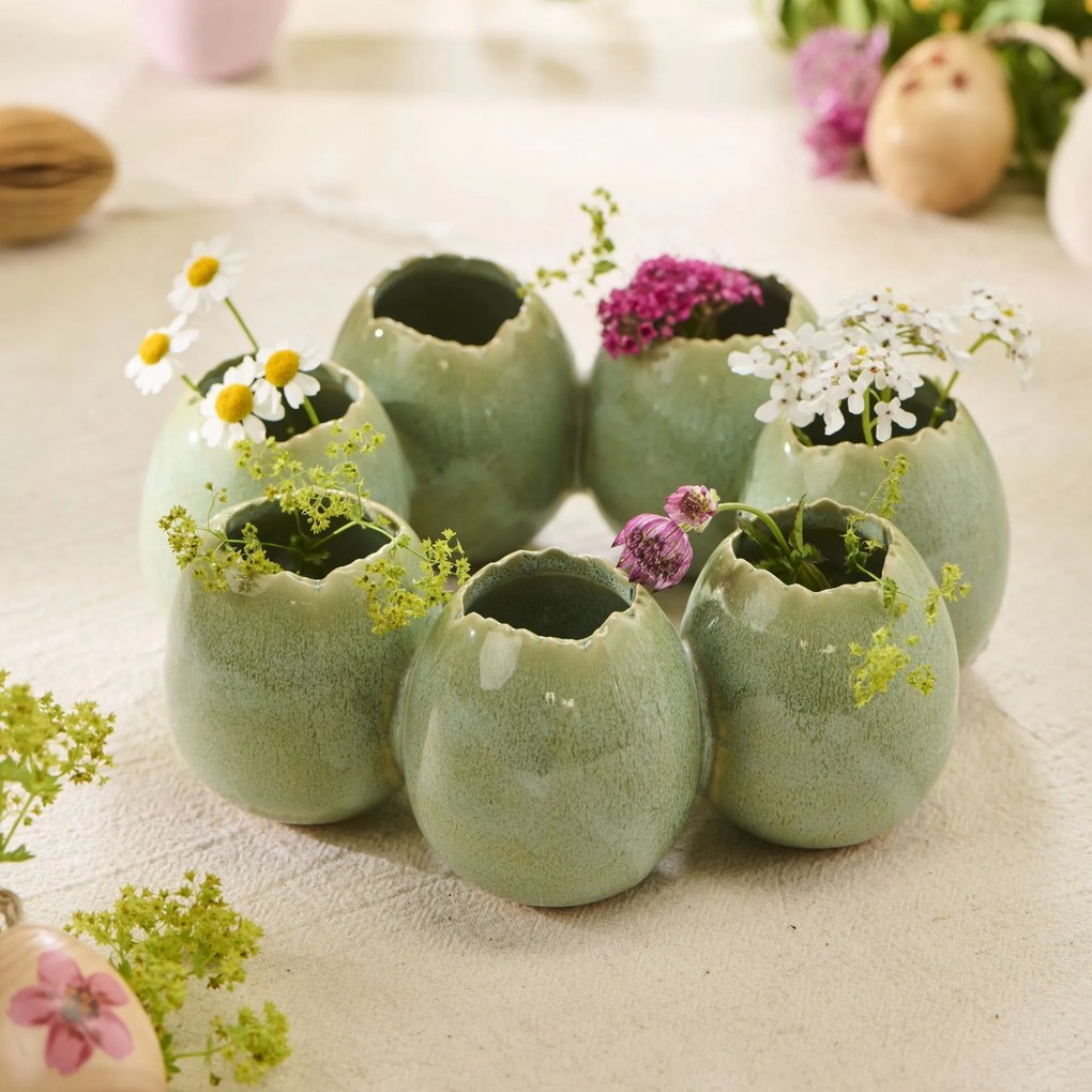 Ib Laursen Velikonoční věnec / váza Eggs Green 19,5 cm