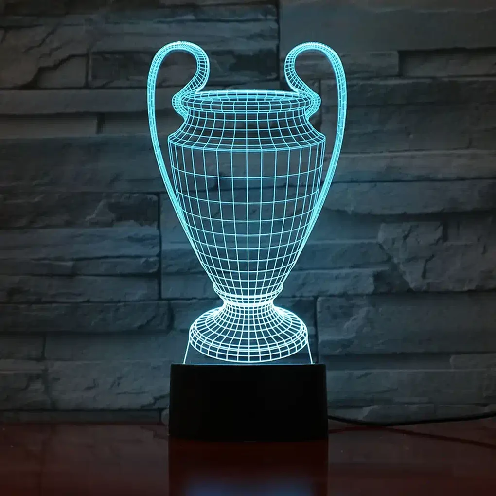 3Dmix 3DL-WD020 – 3D LED nočná lampa - Pohár pre víťazov (Trofej) (Wood)