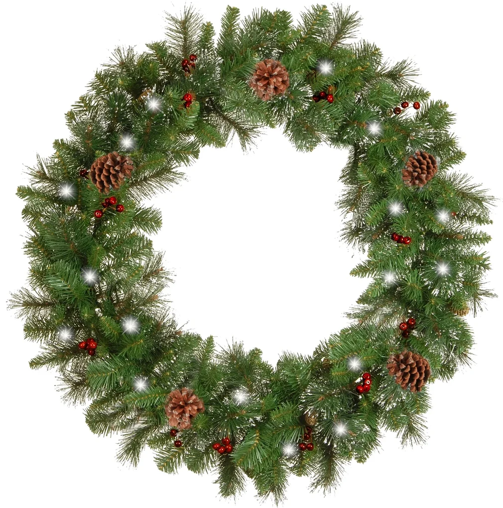 Tutumi - Vianočný veniec okrúhly LED 60cm 311427, CHR-06524