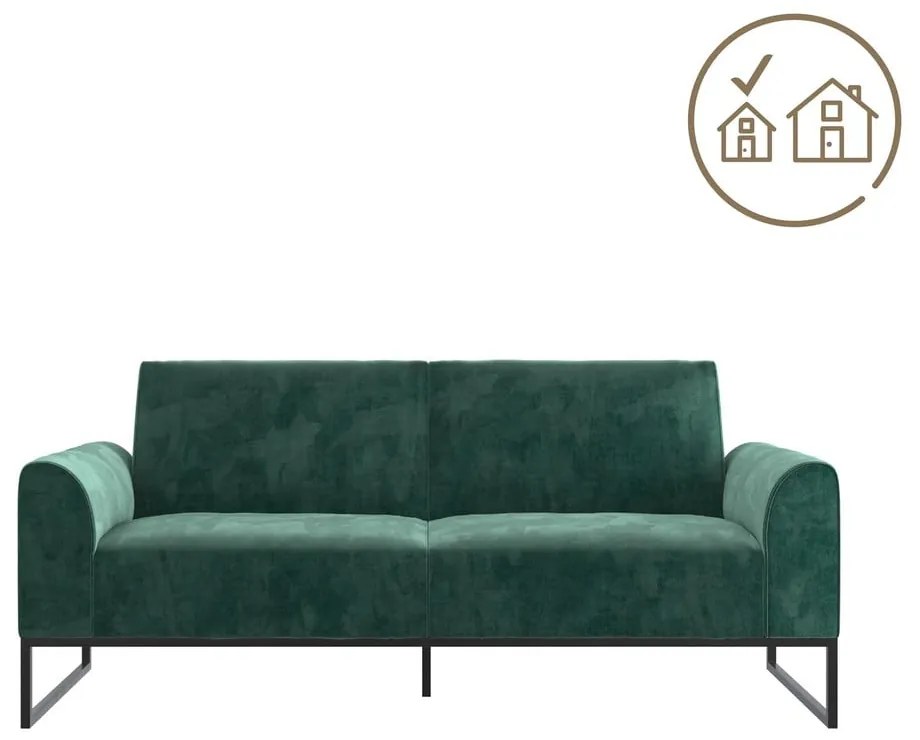 Zelená rozkladacia pohovka 217 cm Adley - CosmoLiving by Cosmopolitan