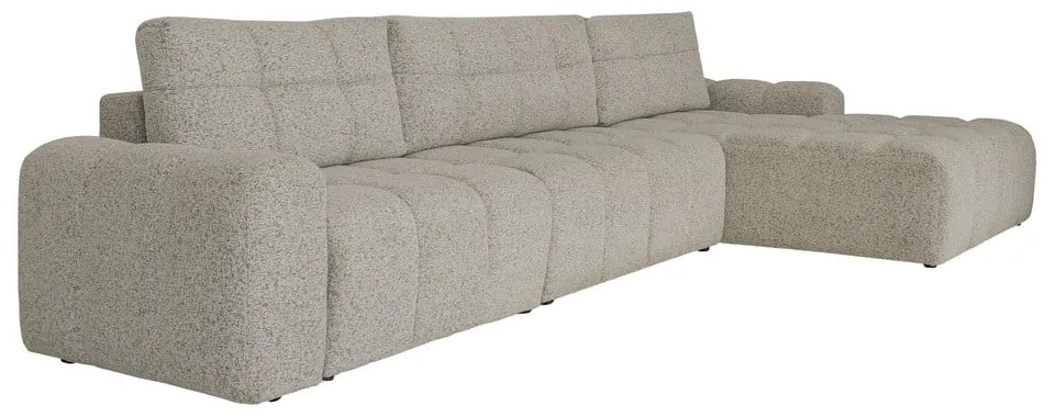 Svetlohnedá rozkladacia modulárna rohová pohovka s úložným priestorom (pravý roh) Lulu – Miuform