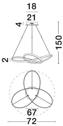LED luster Fusion 72 biele