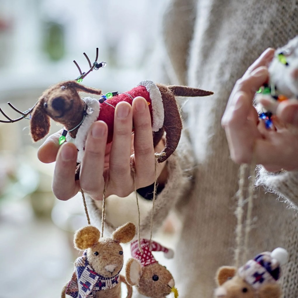 Bloomingville Plstená vianočná ozdoba Monty Wool B