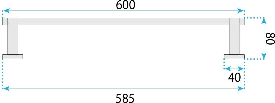 Rea Ori, vešiak na uterák 60cm, 39101, zlatá matná, REA-85054