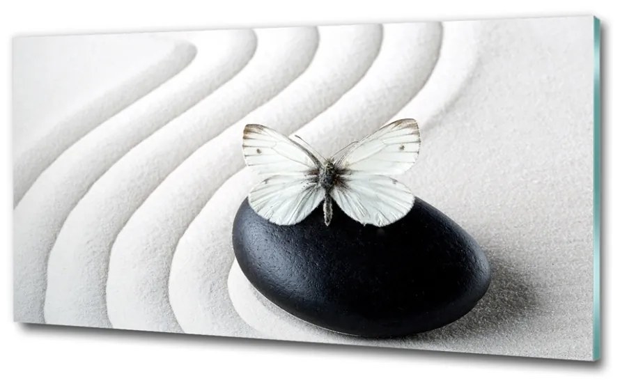 Fotoobraz na skle Kameň zen a motýľ osh-62915953