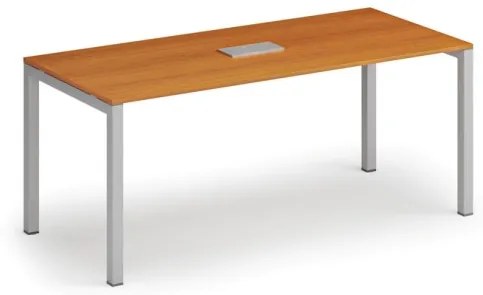 Stôl SQUARE 1800 x 800 x 750, čerešňa + stolová zásuvka TYP I, strieborná