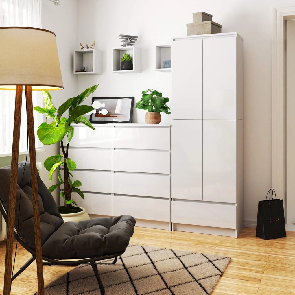 Skriňa Rexa 60 cm biela lesk