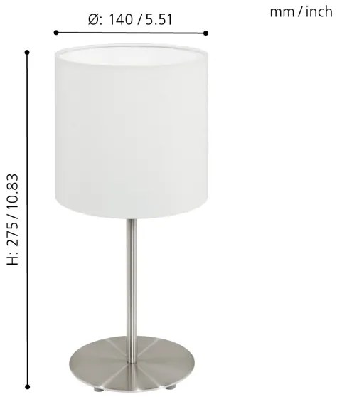 Eglo 95725- Stolná lampa PASTERI 1xE14/40W/230V