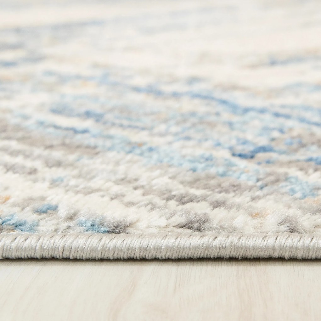 TA Koberec G505B WHITE/D_BLUE PORTLAND HIL Biely Obdĺžnikový Rozmer: 80x150 cm