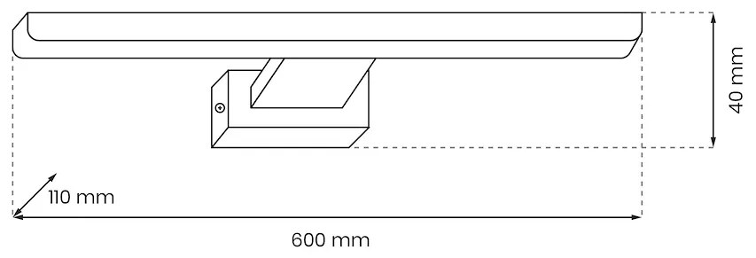 Nástenné LED svietidlo Shine1, 1x LED 13,8w, 4000k, (60 cm), w