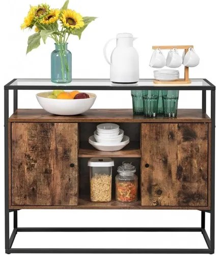 Skrinka so skleneným povrchom VASAGLE LSC014B01