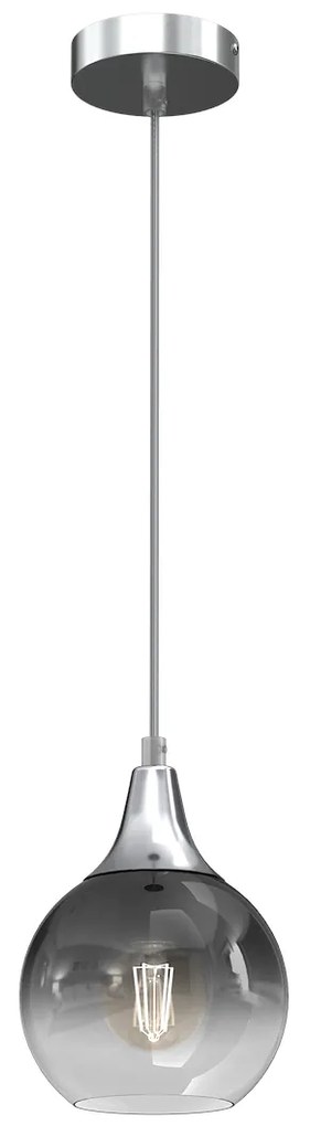 Závesné svietidlo Monte, 1x grafitové sklenené tienidlo, (fi 15cm), s