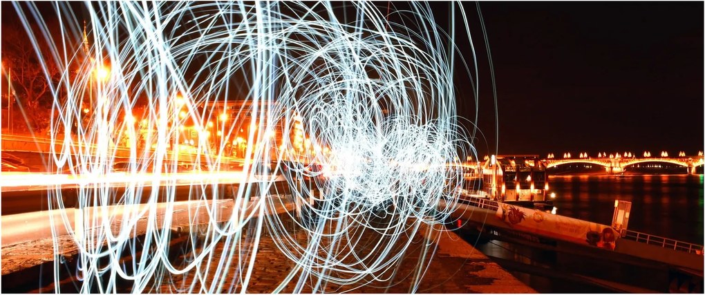 Obraz svetelných vĺn (120x50 cm)