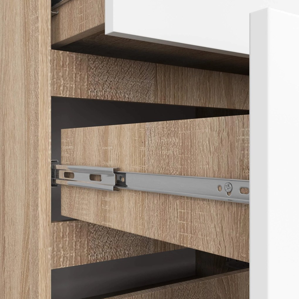 Komoda Kuba 120 cm dub sonoma/biela