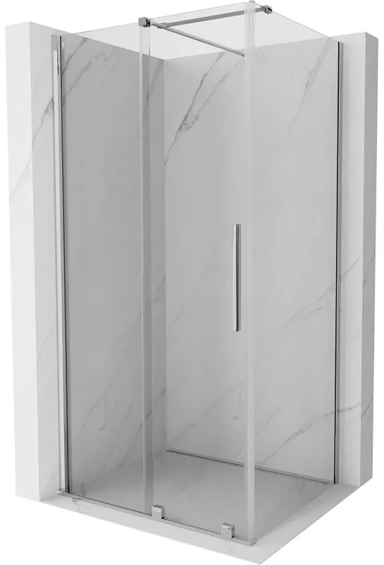 Mexen Velar, sprchový kút s posuvnými dverami 110(dvere) x 120(stena) cm, 8mm číre sklo, chrómový profil, 871-110-120-01-01