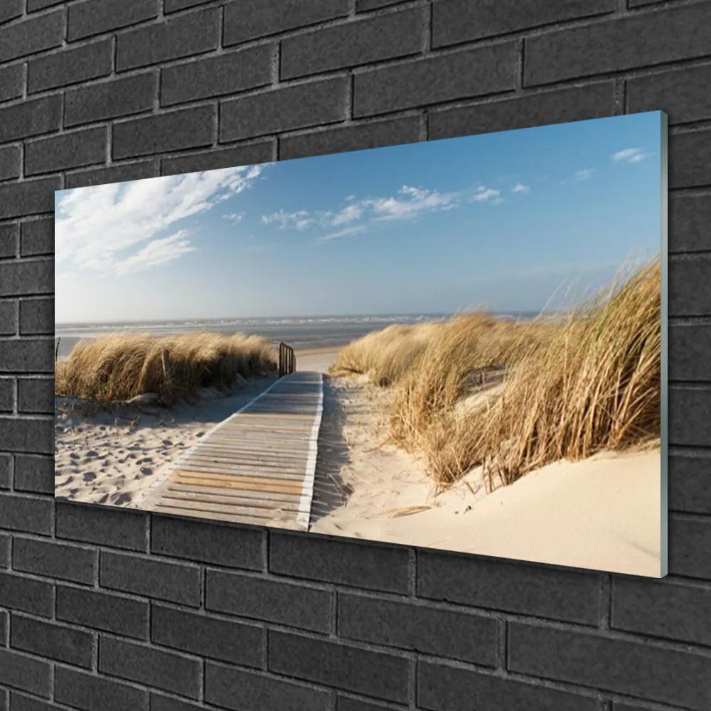 Obraz na skle Pláž chodník krajina 120x60 cm