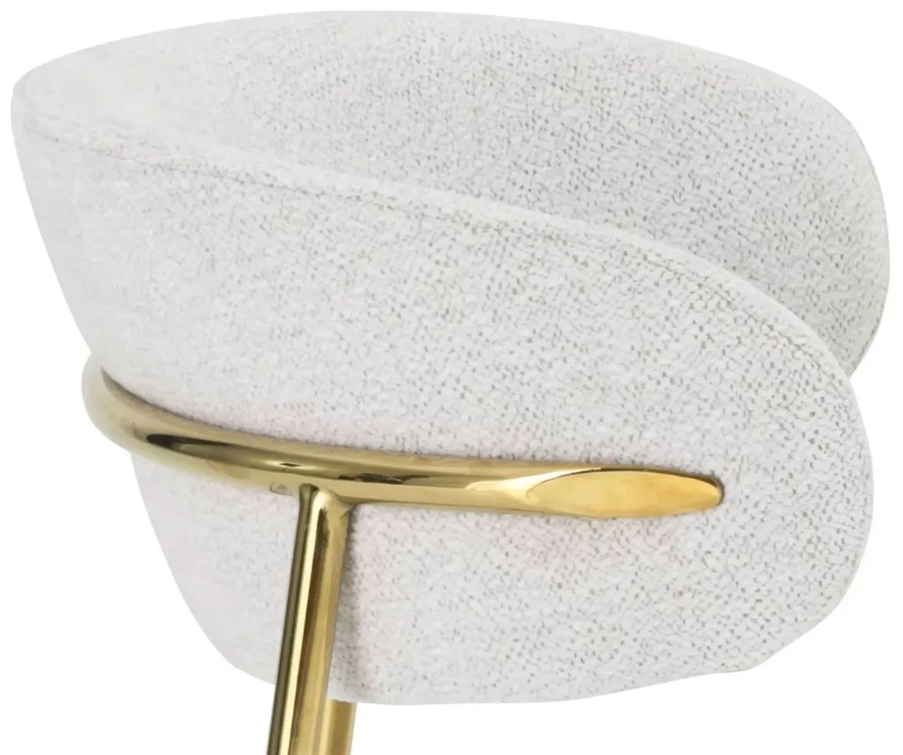 JEDÁLENSKÁ STOLIČKA POLA BÉŽOVÁ + ZLATÉ NOHY