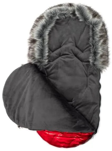 NEW BABY Luxusný fusak s kožušinkou New Baby červený