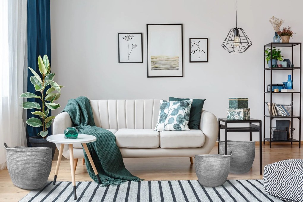 Tutumi Tutumi, súprava prírodných košíkov 3ks BOHO YT21B-35, šedá, HOM-02808