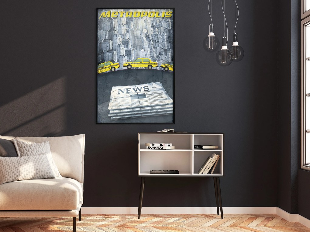 Artgeist Plagát - Metropolis [Poster] Veľkosť: 40x60, Verzia: Čierny rám s passe-partout