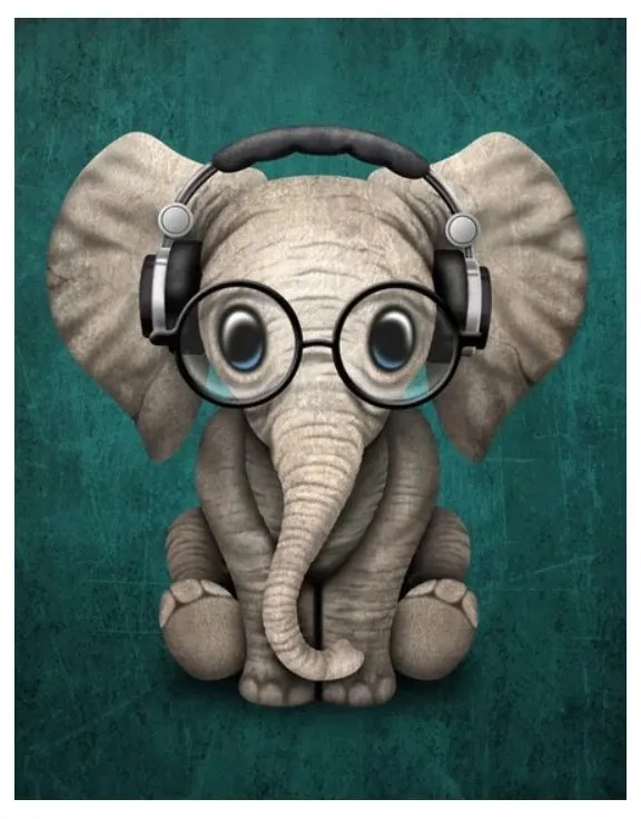 783523 NORIMPEX 5D Diamantová mozaika - Music Elephant