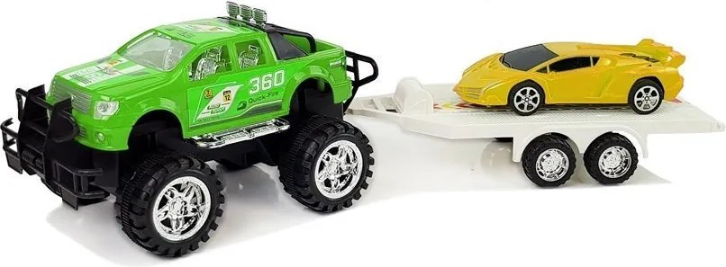 LEAN Toys Sada športových áut – žlté terénne a zelené s trecím pohonom