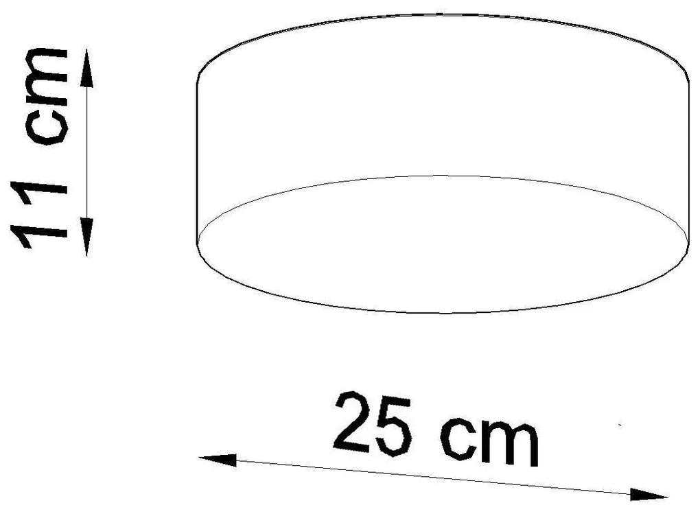 Stropné svietidlo Arena, 1x sivé plastové tienidlo, (biely plast), (fi 25 cm)