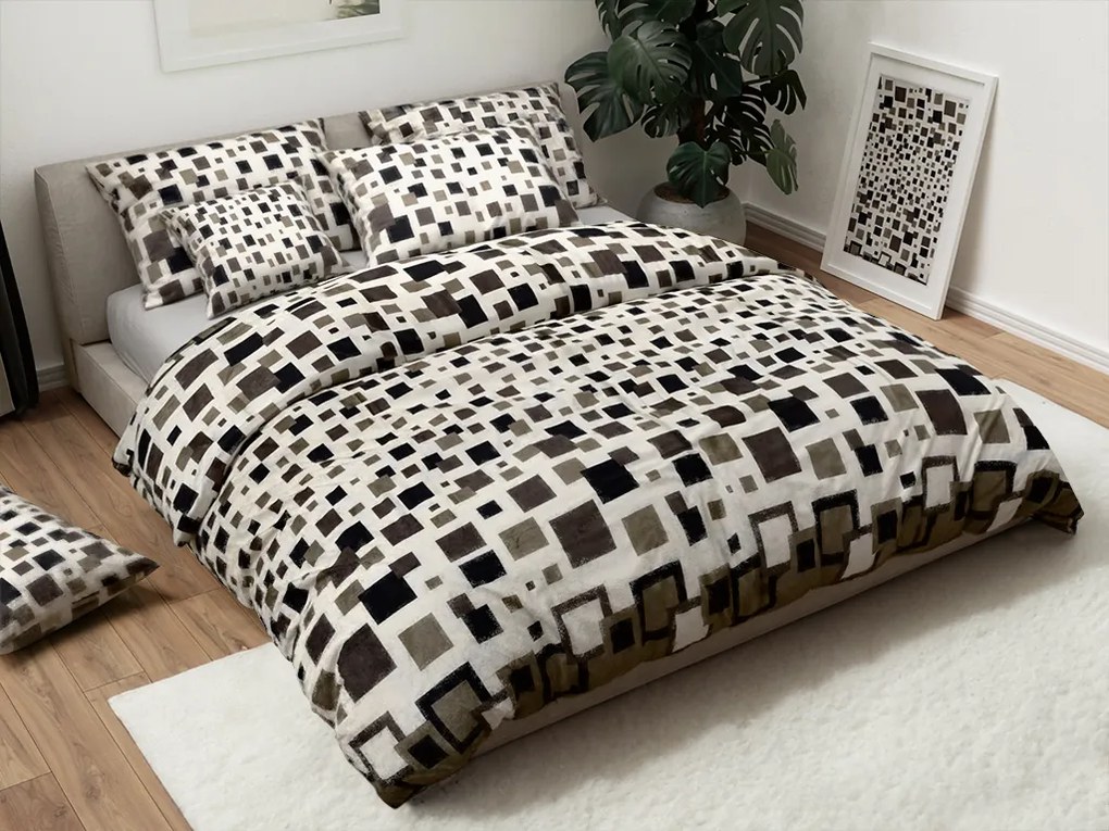 Obliečky mikroplyš LUXOR bielo-sivé Rozmer obliečky: 70 x 90 cm | 140 x 200 cm