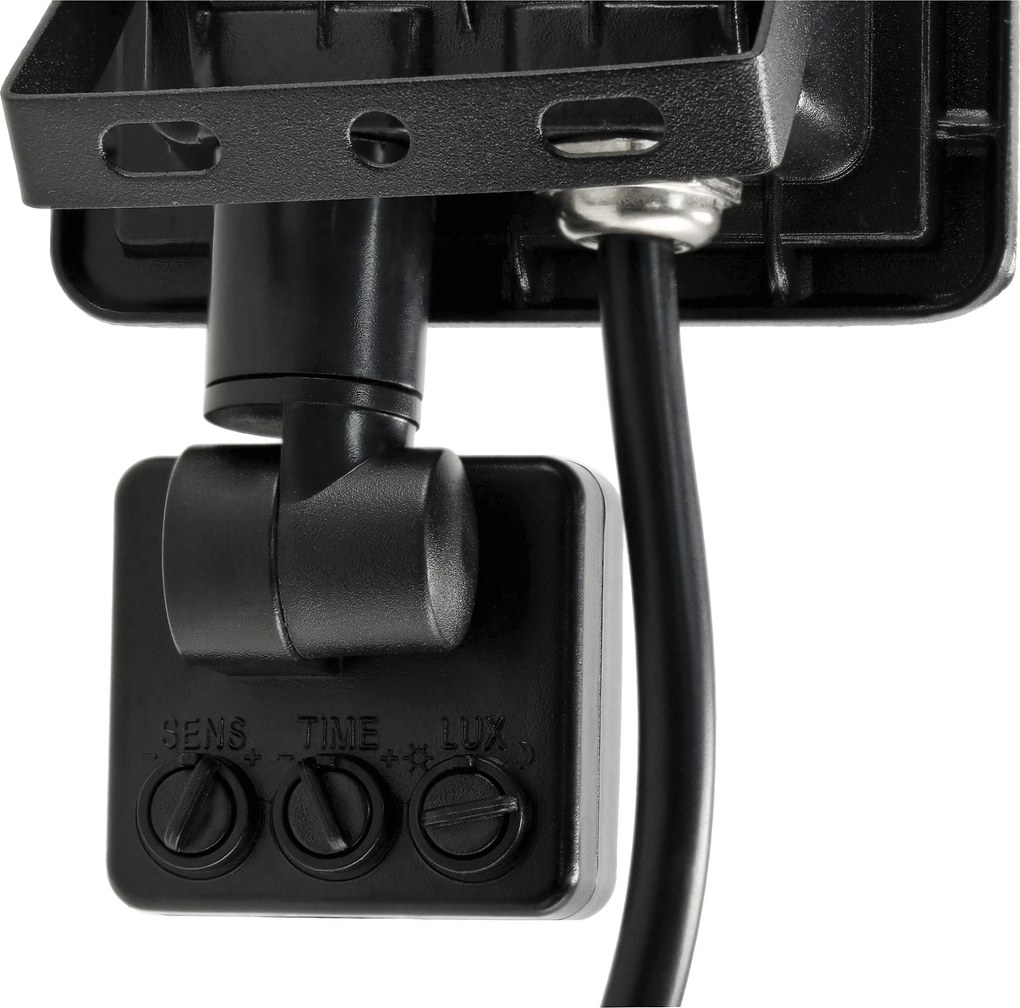 LED reflektor 10W 900lm so senzorom pohybu, súmrakový reflektor IP65