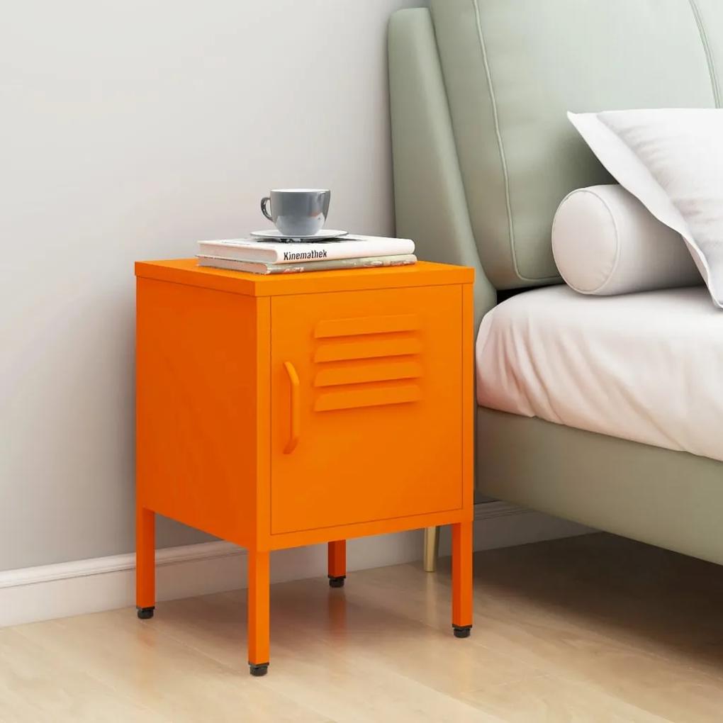 Nočný stolík oranžový 35x35x51 cm oceľ 336210