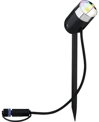 LED vonkajšie bodové svietidlo Paulmann 94283 Plug & Shine Pike IP65 RGBW 4,5W 170l 3000-6500K antracit/chróm - zapichovacie