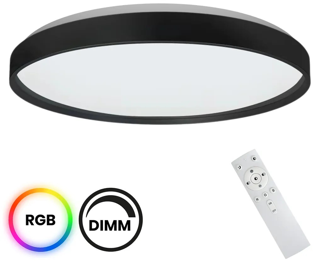 Stropné LED svietidlo Ringo, 1x LED 36w, 3000-6000k, b, RGB, s ovládačom