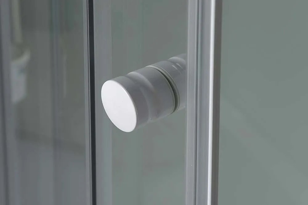 Aqualine AIGO, štvrťkruhový sprchový box, zástena 900x900x2040mm, biely profil, číre sklo, YB93