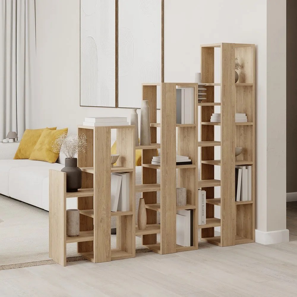 Regál v dekore duba v prírodnej farbe 158x151 cm Anissa – Marckeric