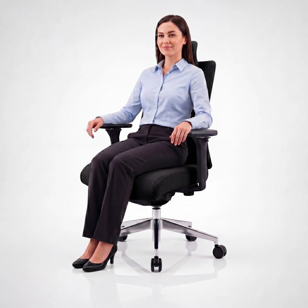 Ergonomická otočná kancelárska stolička, čierna: VECTOR
