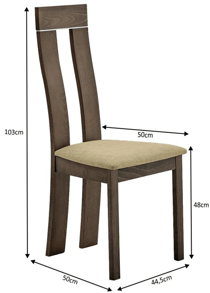 Kondela Drevená stolička, buk merlot/Magnolia hnedá látka, DESI 67386