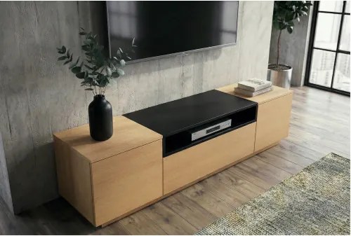 TV-skrinka 47811 Loft 160cm Prírodná/Čierna Dub Dyha - Komfort-nábytok