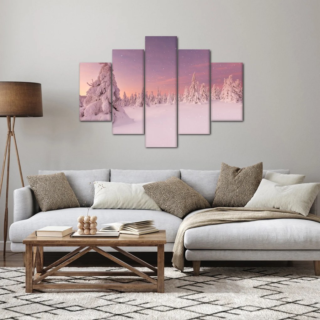 Obraz - Stromy pod snehovou prikrývkou (150x105 cm)