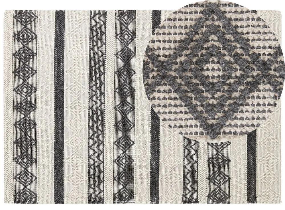 Vlnený koberec 160 x 230 cm svetlobéžová/sivá DAVUTLAR Beliani